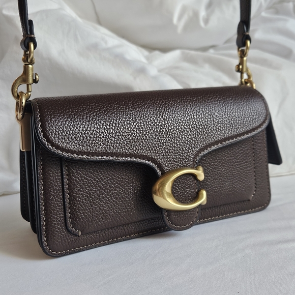 Coach Maple Pebbled Tabby 20 Leather Shoulder Bag with Gold Tone Hardware - Picture 3 of 16